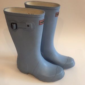 HUNTER Girls Blue Rain Boots Sz US3M